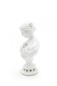 Pair of Victorian White Porcelain Female Bust - 4666813