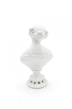 Pair of Victorian White Porcelain Female Bust - 4666814