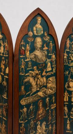 Pair of Victorian era folding screens Troubadour style England circa 1850 - 4730332