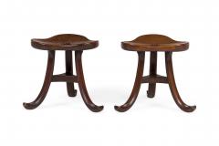 Pair of Viennese Secessionist Egyptian Revival Thebes Stools - 4665287