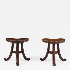 Pair of Viennese Secessionist Egyptian Revival Thebes Stools - 4728921