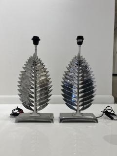Pair of Vintage Aluminum Leaf Lamps - 2418937