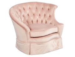 Pair of Vintage Boudoir Rose Velvet Lounge Chairs - 1993620