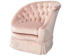 Pair of Vintage Boudoir Rose Velvet Lounge Chairs - 1993622