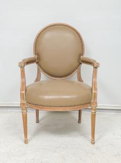 Pair of Vintage Cerused Oak Armchairs in the Neoclassic Manner - 3510256