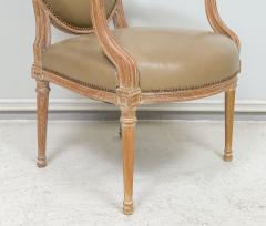 Pair of Vintage Cerused Oak Armchairs in the Neoclassic Manner - 3557290