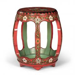 Pair of Vintage Chinese Lacquered and Painted Garden Seats - 4376712