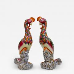 Pair of Vintage Chinese Porcelain Phoenix Bird Sculptures - 3601532