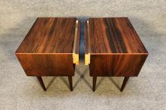 Pair of Vintage Danish Mid Century Modern Rosewood Nightstands - 3497708
