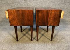 Pair of Vintage Danish Mid Century Modern Rosewood Nightstands - 3497709