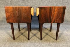Pair of Vintage Danish Mid Century Modern Rosewood Nightstands - 3497710