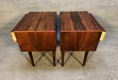 Pair of Vintage Danish Mid Century Modern Rosewood Nightstands - 3497711