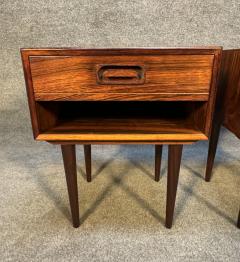 Pair of Vintage Danish Mid Century Modern Rosewood Nightstands - 3497712