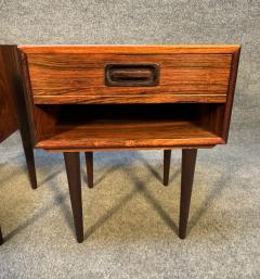 Pair of Vintage Danish Mid Century Modern Rosewood Nightstands - 3497713
