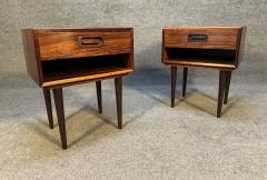 Pair of Vintage Danish Mid Century Modern Rosewood Nightstands - 3497714