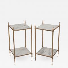 Pair of Vintage French Brass Side Tables - 1192269