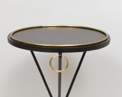 Pair of Vintage French Brass and Metal Tripod Tables - 3714216