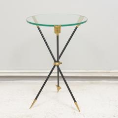 Pair of Vintage French Iron and Brass Gueridon Tables - 3711301