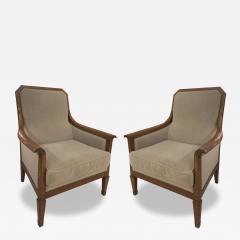 Pair of Vintage French Macassar Ebony Armchairs - 4490977