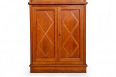 Pair of Vintage French Moderne Brushed Oak Bookcases Display Cabinets - 4501917