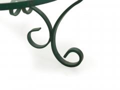 Pair of Vintage Green Painted Iron Etageres Displays w Glass Shelves - 907092