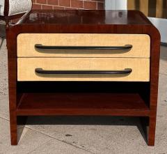 Pair of Vintage Italian Art Deco Mahogany Nightstands - 3870401