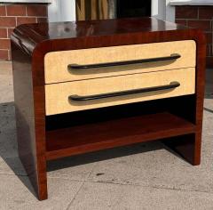 Pair of Vintage Italian Art Deco Mahogany Nightstands - 3870405