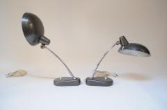 Pair of Vintage Italian Modern Industrial Chromed Metal Task Lamps by Seminara - 3519230