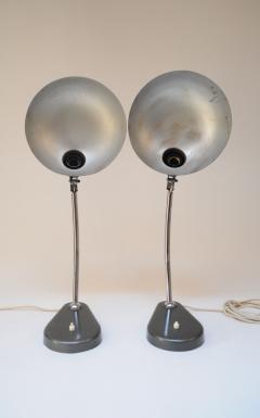 Pair of Vintage Italian Modern Industrial Chromed Metal Task Lamps by Seminara - 3519233