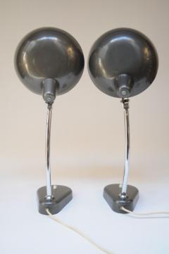 Pair of Vintage Italian Modern Industrial Chromed Metal Task Lamps by Seminara - 3519234