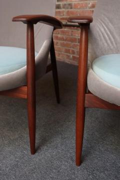 Pair of Vintage Italian Slipper Chairs in Walnut and Mohair by Fratelli Marelli - 4179639