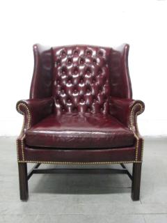 Pair of Vintage Leather Tufted Wingback Chairs - 1337972