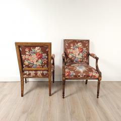 Pair of Vintage Louis XVI Style Beechwood Armchairs circa 1980 - 3800336