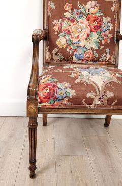 Pair of Vintage Louis XVI Style Beechwood Armchairs circa 1980 - 3800343