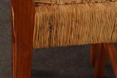 Pair of Vintage Mexican Modern Pine and Woven Palm Bar Stools by Muebles Austin - 4517820