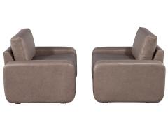 Pair of Vintage Mid Century Modern Leather Lounge Chairs - 2536076