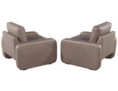 Pair of Vintage Mid Century Modern Leather Lounge Chairs - 2536077