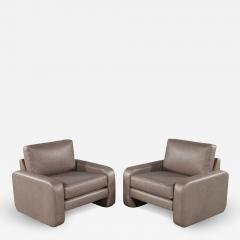 Pair of Vintage Mid Century Modern Leather Lounge Chairs - 2541178