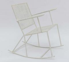 Pair of Vintage Mid Century white Iron Child Rocking Chairs - 1803362