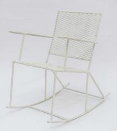 Pair of Vintage Mid Century white Iron Child Rocking Chairs - 1803366