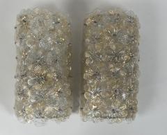 Pair of Vintage Murano Blown Floral Wall Lights UL Certified - 2756944