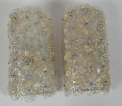 Pair of Vintage Murano Blown Floral Wall Lights UL Certified - 2756945