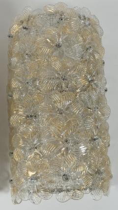 Pair of Vintage Murano Blown Floral Wall Lights UL Certified - 2756970
