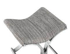 Pair of Vintage Polished Metal X Stools - 4472352