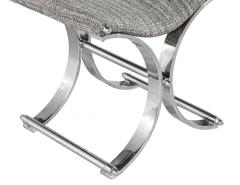 Pair of Vintage Polished Metal X Stools - 4472353