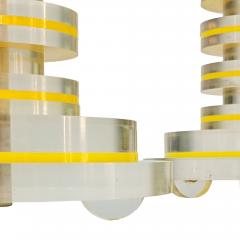 Pair of Vintage Retro Modern Yellow and Clear Lucite Table Lamps - 4685388
