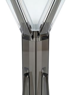 Pair of Vintage Smoke and Clear Lucite Sculptural Torchiere Floor Lamps - 4805164