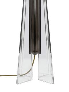 Pair of Vintage Smoke and Clear Lucite Sculptural Torchiere Floor Lamps - 4805166