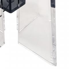 Pair of Vintage Smoke and Clear Lucite Sculptural Torchiere Floor Lamps - 4805167