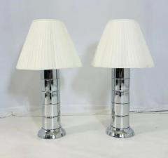 Pair of Vintage Table Lamps in Polished Chrome in the Style of Laurel Lighting - 3948785